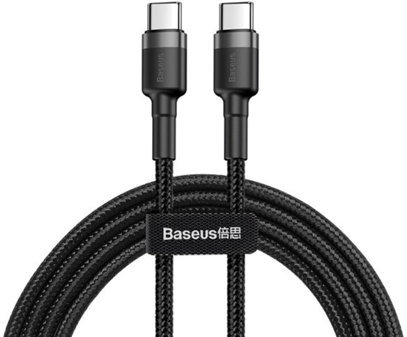 

Кабель Baseus Cafule PD2.0 60 Вт Type-C cable 20 В 3 A 2 м (CATKLF-HG1) Gray/Black