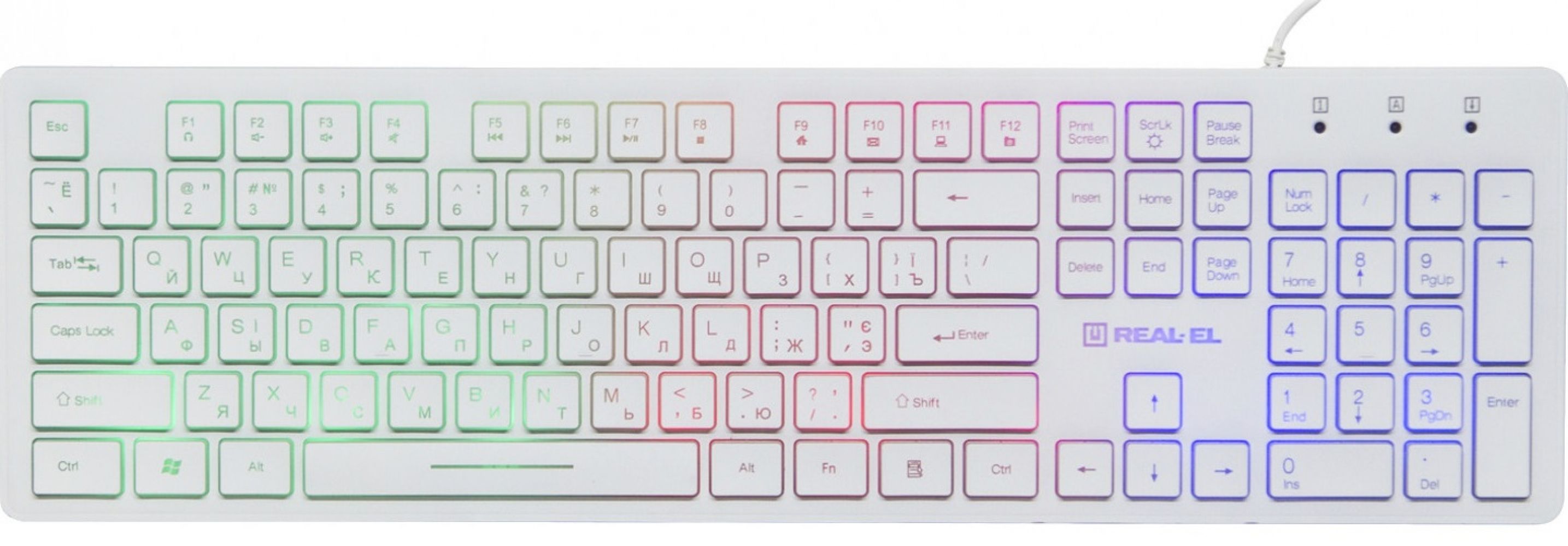 

Клавіатура Real-El Comfort 7070 Backlit USB (EL123100019)