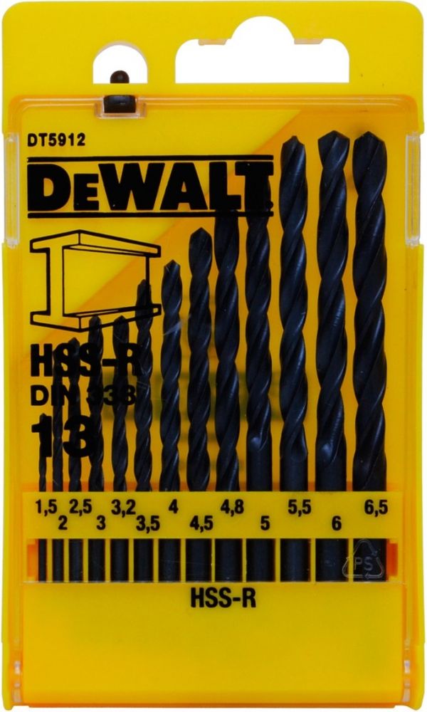 

Набір свердел DeWalt HSS-R для металу 13 шт. (DT5912)