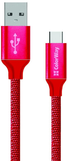 

Кабель Colorway USB - Type-C 2.1А 1м Red