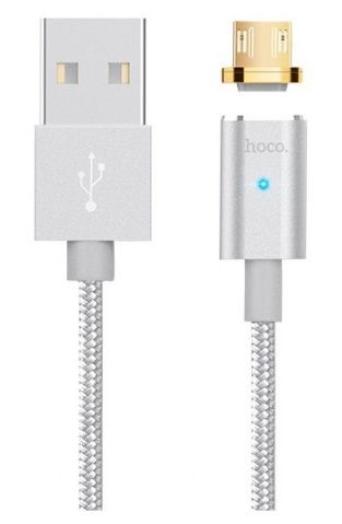 

Кабель Hoco U16 magnetic adsorption microUSB Silver