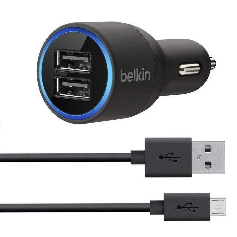 

Автомобильное зарядное устройство BELKIN (2,1A/10Watt) Black + USB (BK070) 2USB Black