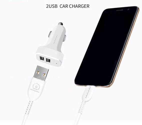 

Автомобільний зарядний пристрій WUW T22 2USB 2A + microUSB cable (WUW-T22) White