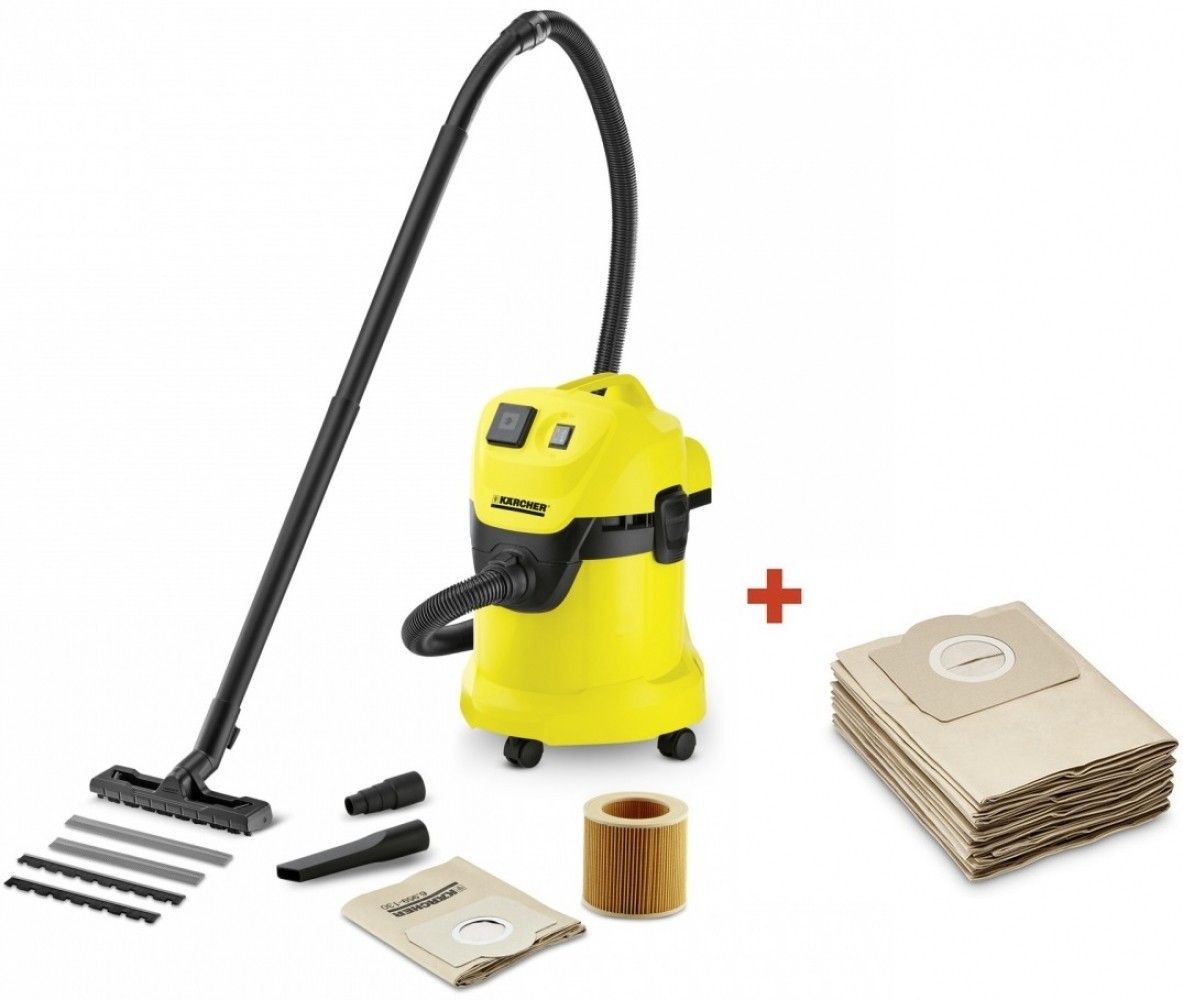 

Пилосос для сухого прибирання Karcher WD 3 P + фільтр-мішки