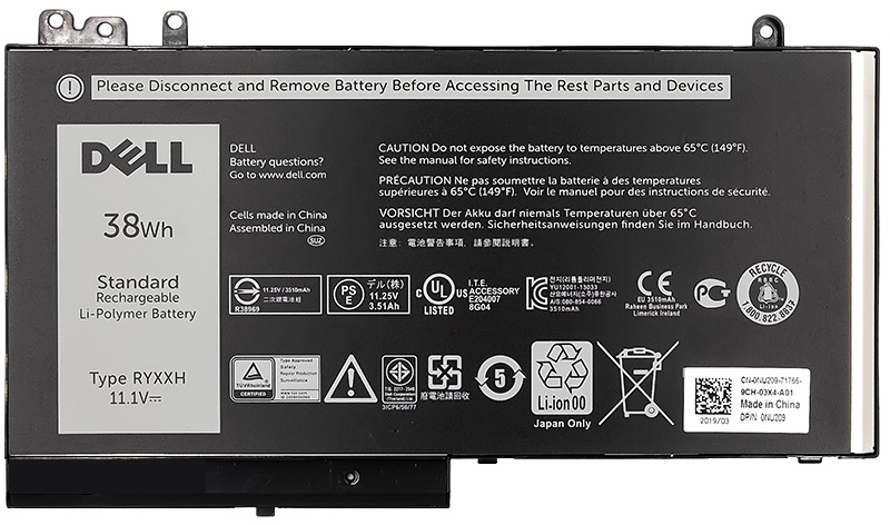 

Акумулятор PowerPlant для DELL Latitude 12 5000 (RYXXH) 11.1V 38Wh (original) (NB441105)