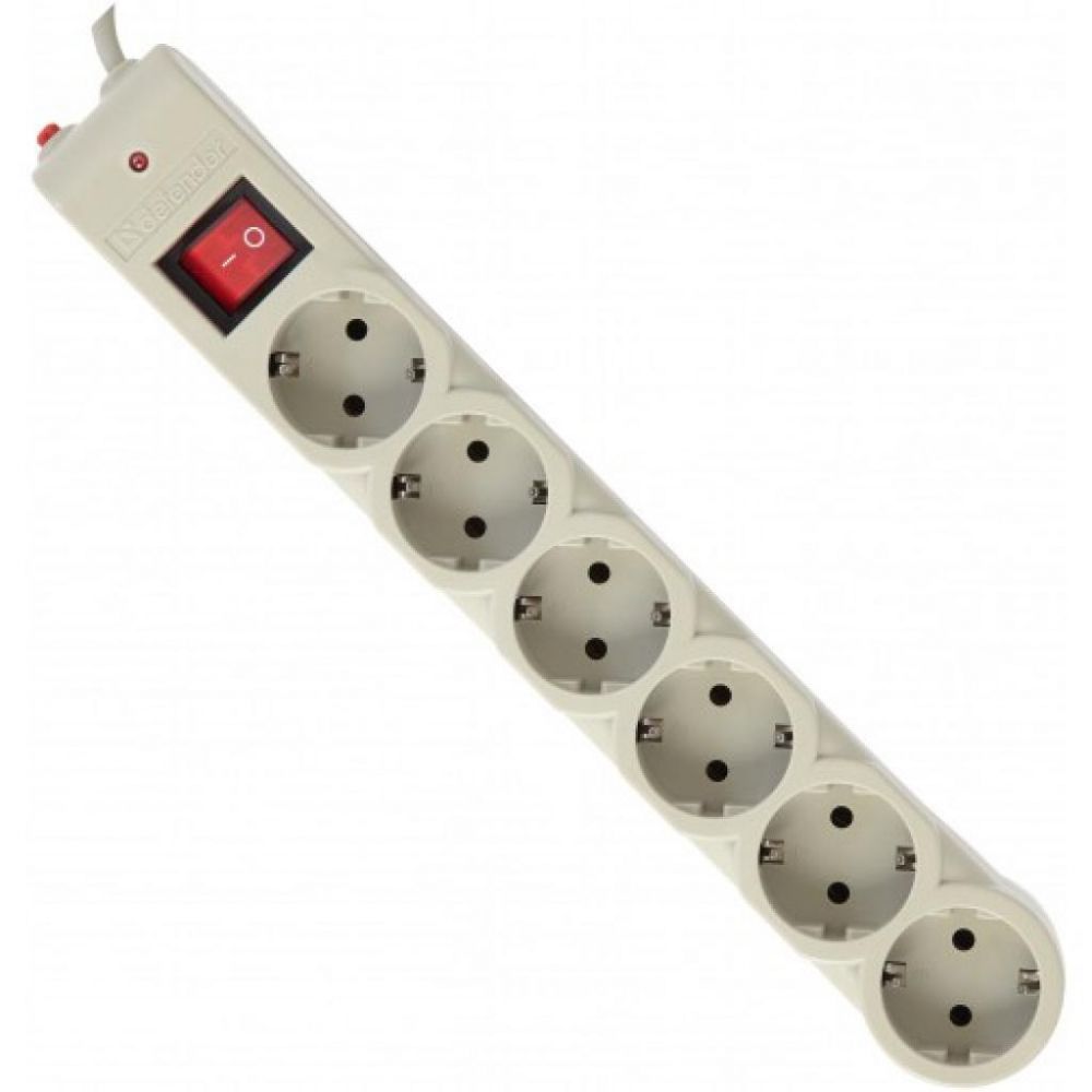 

Мережевий фільтр Defender DFS 601 1.8 м 6 розеток (99406) White