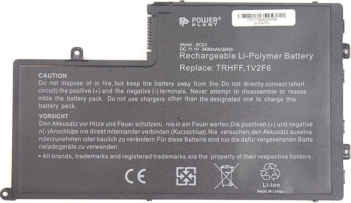 Акція на Акумулятор PowerPlant для DELL Inspiron 15-5547 Series (TRHFF, DL5547PC) 11.1V 3400mAh  (NB440580) від Територія твоєї техніки