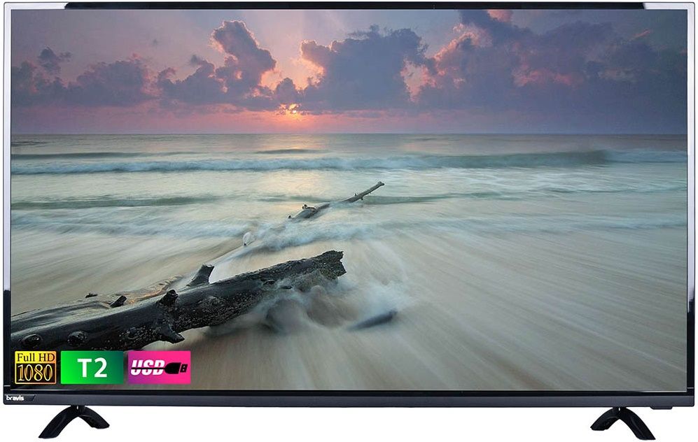 

Телевизор Bravis LED-49E6000 + T2 Black