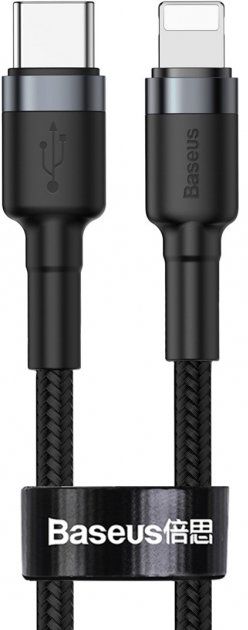 

Кабель Baseus Cafule Type-C to Lightning PD 18 W 1 м CATLKLF-G1 (165760) Black-Grey