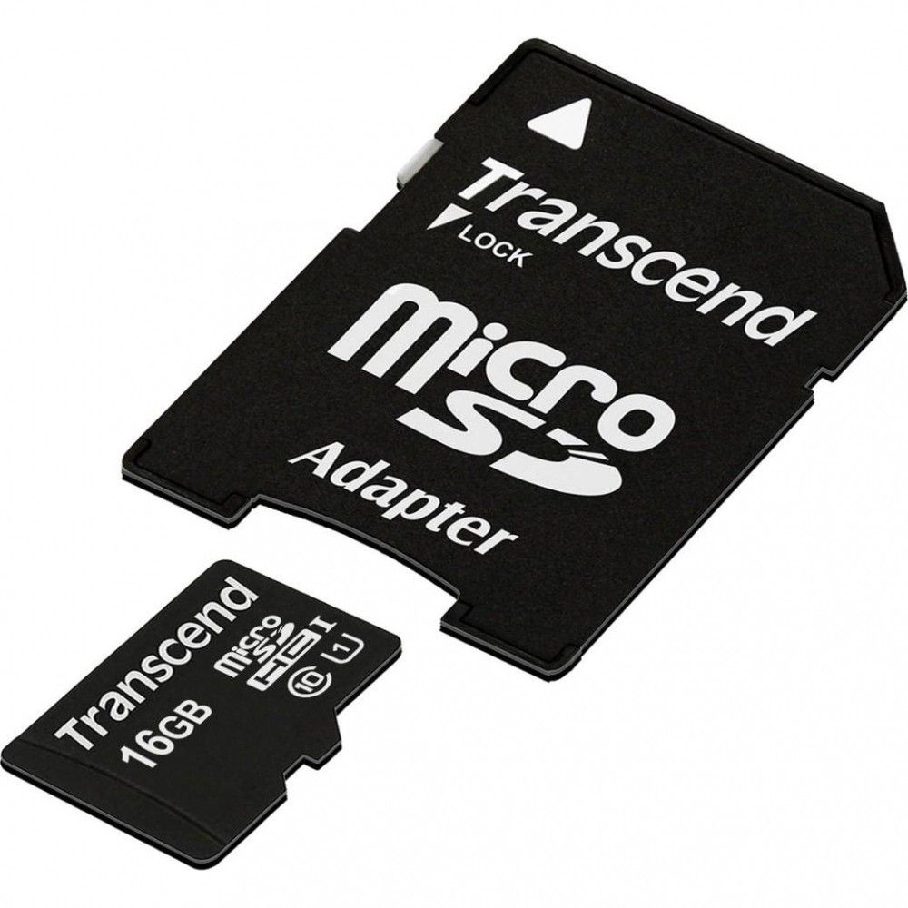 

Карта памяти Transcend MicroSDHC UHS-I 16 GB Class 10 + SD-adapter (TS16GUSDU1)