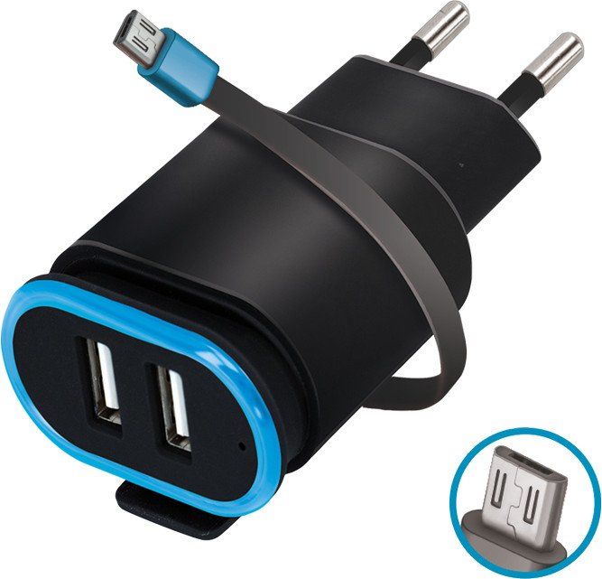 

Мережевий зарядний пристрій Forever TC-02 2xUSB 2.4A micro-USB (GSM032683) Black