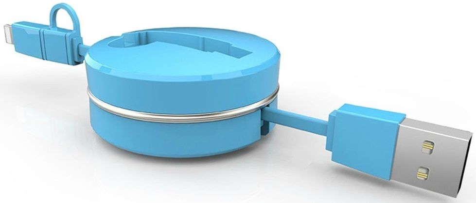 

Кабель-рулетка USB to Micro USB 1.5m тканевый Blue