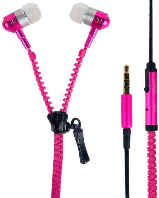 

Наушники Zipper Earphones Pink