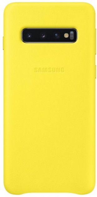 Акция на Панель Samsung Leather Cover для Samsung Galaxy S10 (EF-VG973LYEGRU) Yellow от Територія твоєї техніки