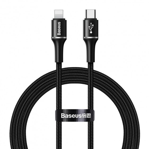 

Кабель Baseus Halo Data Cable USB for Type-C to iP PD 18W 1m Black