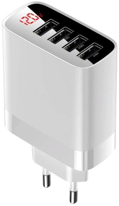 

Мережевий зарядний пристрій Baseus Mirror Lake Digital Display 4USB 30W (CCJMHB-B02) White