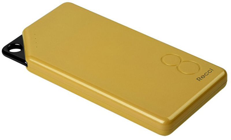 

Портативная батарея Recci RG-8000 Gallop Power Bank Power IQ 2.1А Li-Pol 8000 mAh Gold