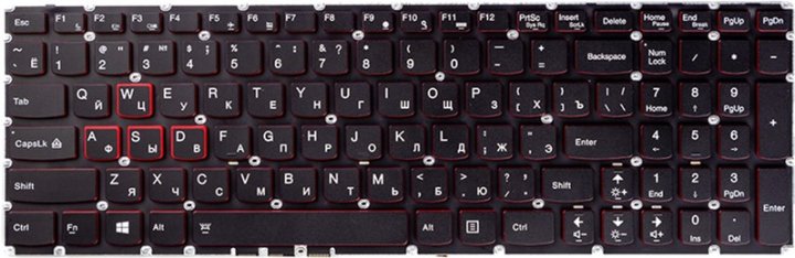 

Клавіатура для ноутбука PowerPlant Lenovo Ideapad Y700, Y700-15ISK підсвічування (KB310764) Black