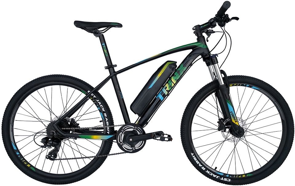 Акція на Електровелосипед TRINX E-Bike X1E 17 (X1EMBGB) Matt-Black-Green-Blue від Територія твоєї техніки