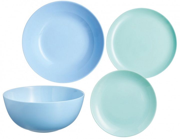 

Сервіз столовий Luminarc Diwali з 19 предметів (P4359) Light Turquoise Blue