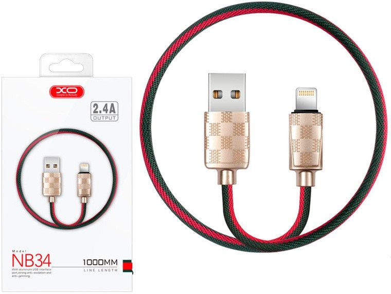 

Кабель USB XO NB34 lightning 1m 2.4A Gold