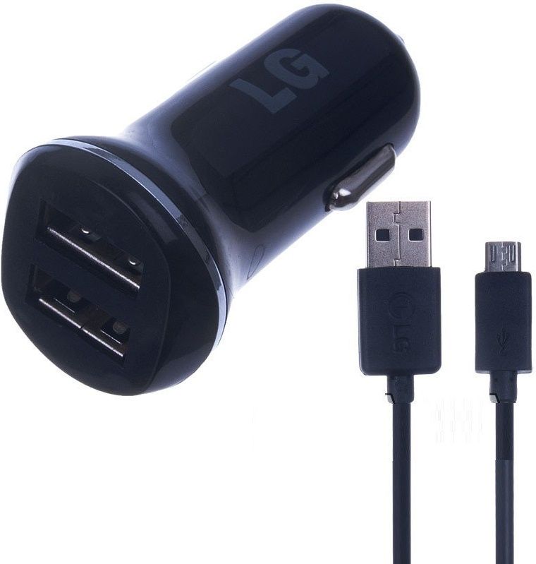 

Автомобильное зарядное устройство LG 2USB 2.1A + cable MicroUSB Black