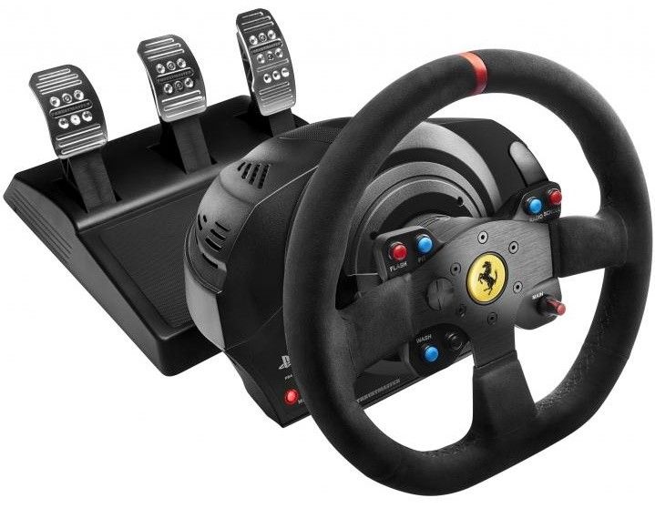 Акція на Дротове кермо Thrustmaster T300 Ferrari Integral RW Alcantara edition PC/PS4/PS3 (4160652) Black від Територія твоєї техніки