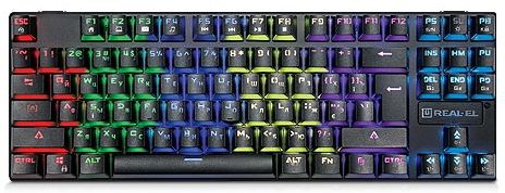 

Клавиатура Real-El M28 RGB TKL Blue Switch USB (EL123100027)