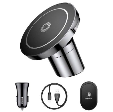 

Автотримач магнітний, з бездротовою зарядкою Baseus Qi Wireless Stand+Vent Holder 10W (WXER-01) Black