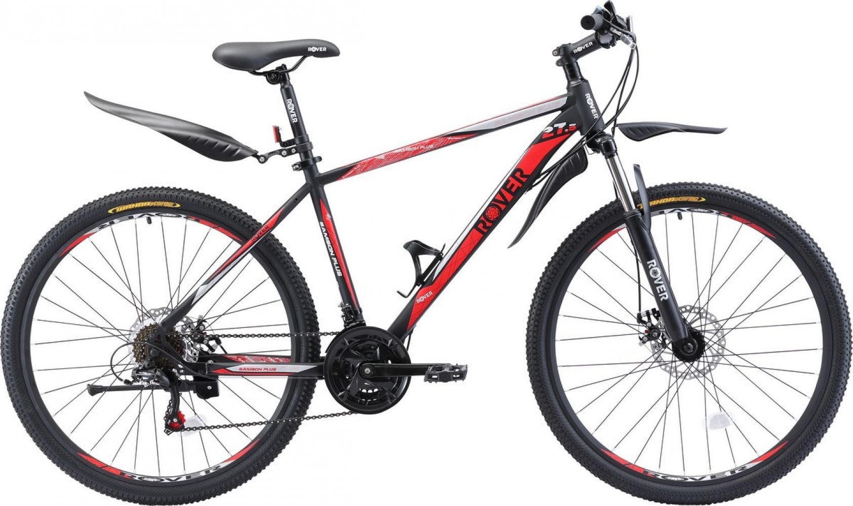

Велосипед Rover Samson Plus 27.5"18" 2019 Matt Black/Red/Grey