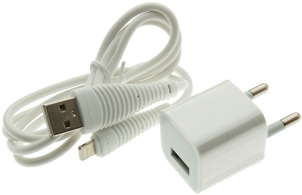

Зарядний пристрій WUW T18 1USB 1A + lightning cable (WUW-T18) White