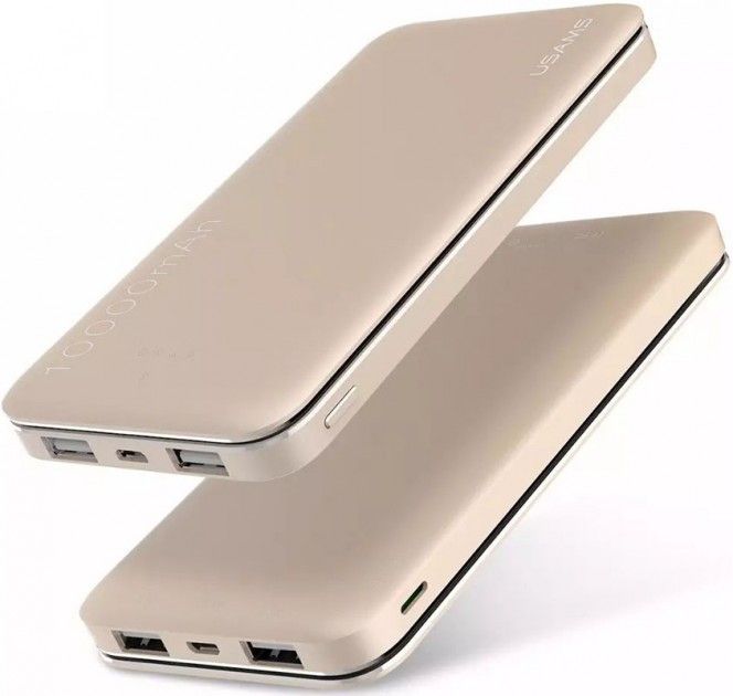 

Портативная батарея Usams US-CD13 Metal Power Bank 10000 mah LESU Series Gold
