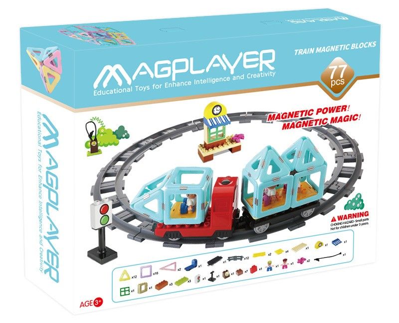 

Магнітний конструктор MagPlayer Поїзд 88 ел. (MPH2-77)