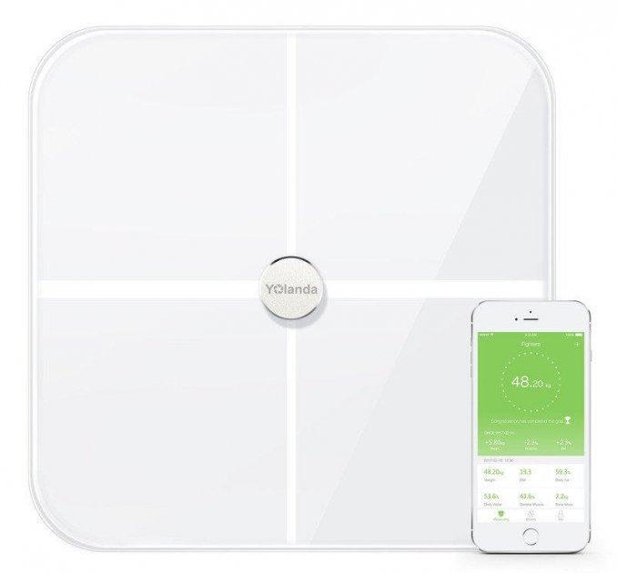 

Смарт-ваги Yolanda Body Fat Composition White WifiBluetooth (CS20C)