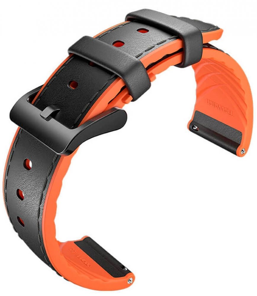 

Кожаный ремешок MOBVOI TicWatch Pro Hybrid Leather Strap 22mm Black/Orange