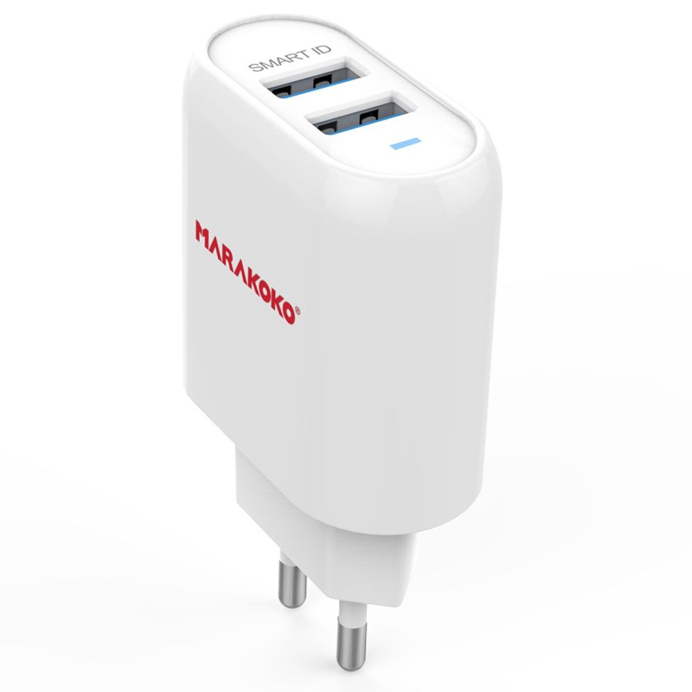 

Зарядний пристрій Marakoko MA16 2USB 2.4A + lightning cable White