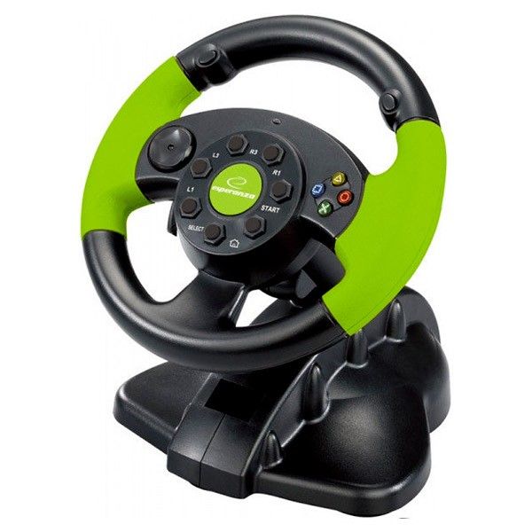 

Дротове кермо Esperanza USB Black/Green (EG104)