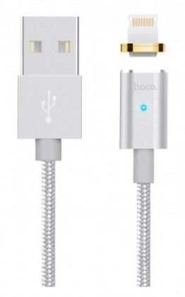 

Кабель Hoco U16 magnetic adsorption Lightning Silver