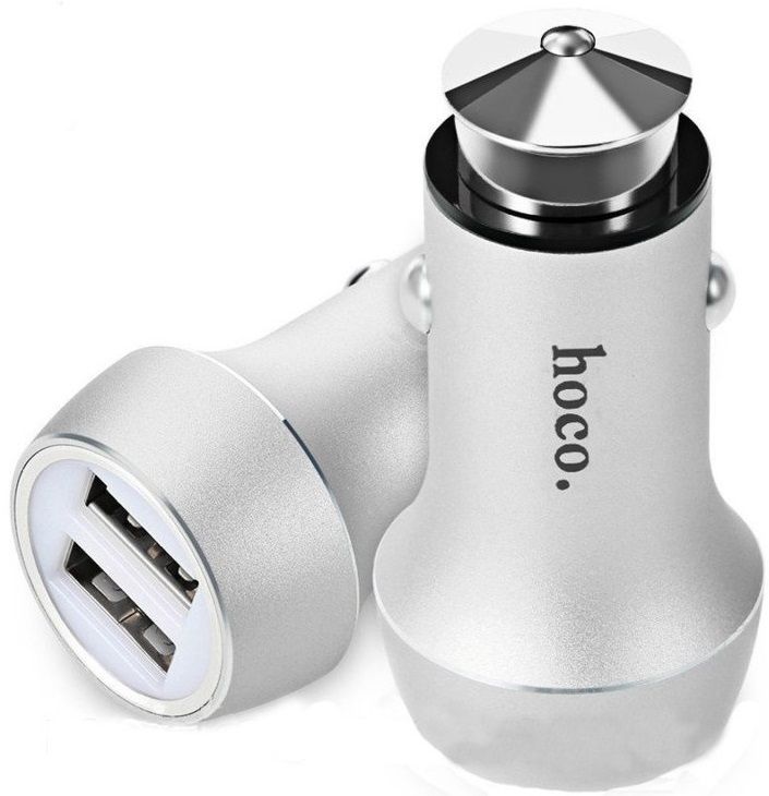 

Автомобільний зарядний пристрій Hoco Z7 2USB 2.4A Silver