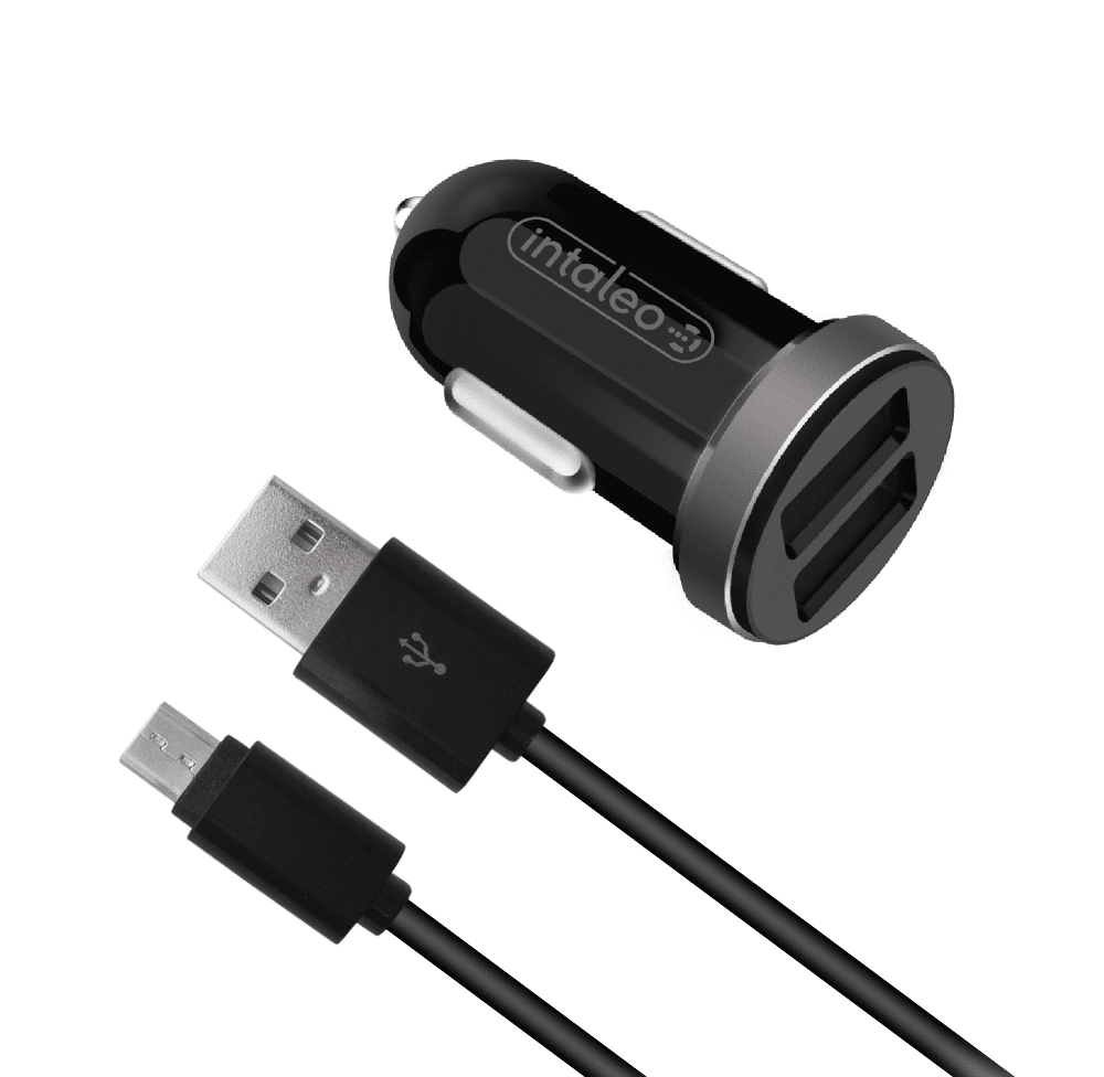 

Автомобільний зарядний пристрій Intaleo CCG212 (2USB2,1A) + Micro USB Black