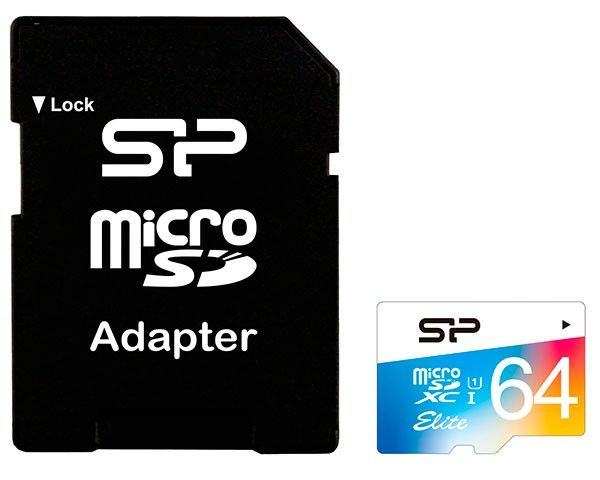 

Карта пам'яті Silicon Power microSDXC 64 GB Class 10 UHS-I Elite + ad COLOR (SP064GBSTXBU1V20-SP)