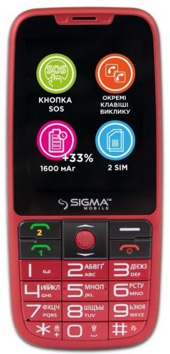 

Мобільний телефон Sigma mobile Comfort 50 Elegance3 Red