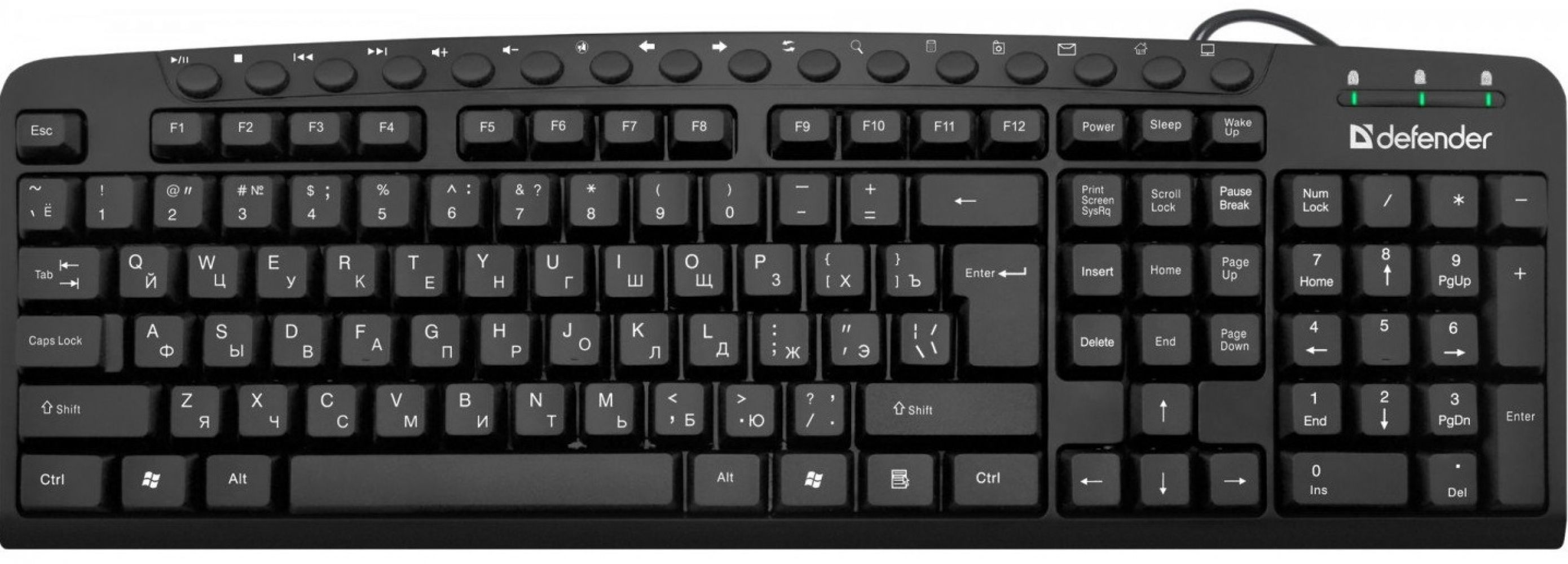 

Клавіатура дротова Defender Focus HB-470 USB (45470)