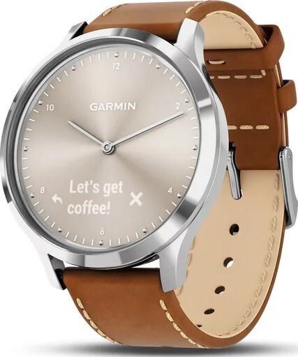 Акція на Смарт-часы GARMIN Vivomove HR Premium Silver with Tan Italian Leather Band (010-01850-AA) від Територія твоєї техніки