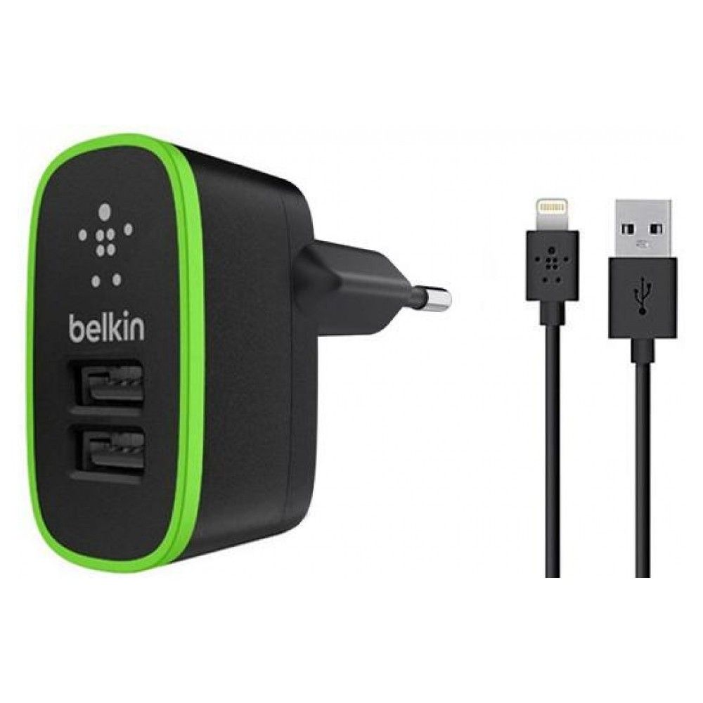 

Сетевое зарядное устройство BELKIN 2USB (2.1A/10Watt) iPhone5 (BK670) Black
