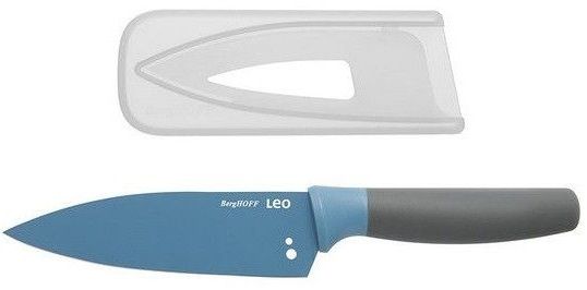 

Кухонний ніж BergHOFF Leo Кухарський з отворами для чищення пряних трав з покриттям 140 мм у чохлі (3950106) Blue