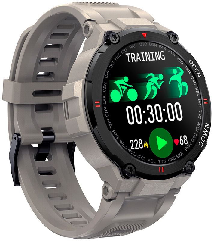 

Смарт-годинник Gelius Pro G-WATCH GP-SW008 Bluetooth Call IPX7 (2099900873058) Desert Grey