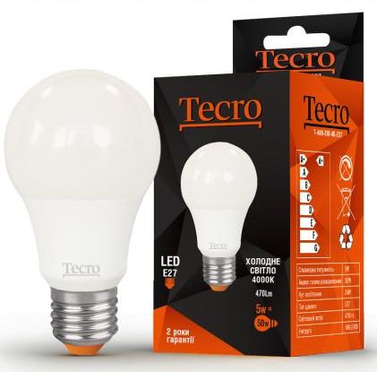 

Лампа LED Tecro T-A60-5W-4K-E27 5W 4000K E27