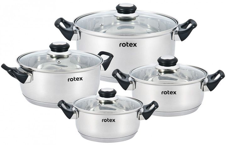 

Набір каструль Rotex Bergamo з 8 предметів (RC011-8L Bergamo)