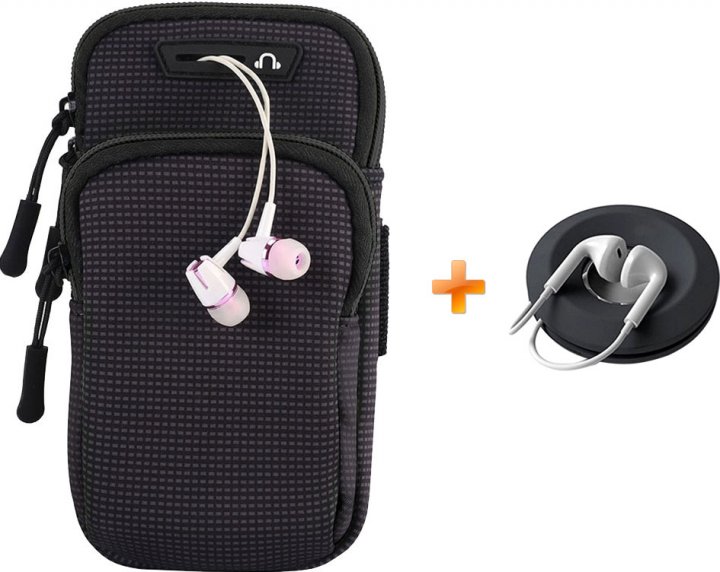 

Спортивний чохол на руку Becover BC0011 для телефона 6.5" універсальний (705342) Black + Органайзер для навушників у подарунок!